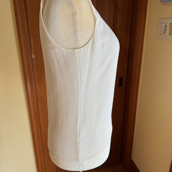 Linda Allard for Ellen Tracy Vintage Bone Silk Crepe Tank Blouse, SZ 10 - Picture 2 of 9